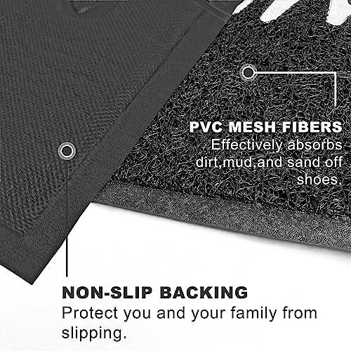 KILOCOCO Outdoor Mat Front Door Mat Welcome Mats Low Pile Doormat Entrance Non-Slip High Traffic Area Easy Clean Rubber Backed Entry Mats Hello Doormats for Garage Yard Patio Kitchen Indoor,18"x30" - Image 4
