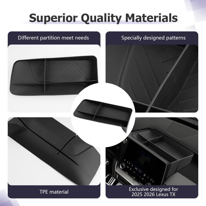 LUWU for 2025 2026 Lexus TX Dashboard Storage Tray 2024 2025 2026 Lexus TX 350/500h/550h+ 14-inch Behind Screen Organizer Center Console Display Box Dash Tray Lexus TX 2026 (Only for 14" Screen) - Image 5