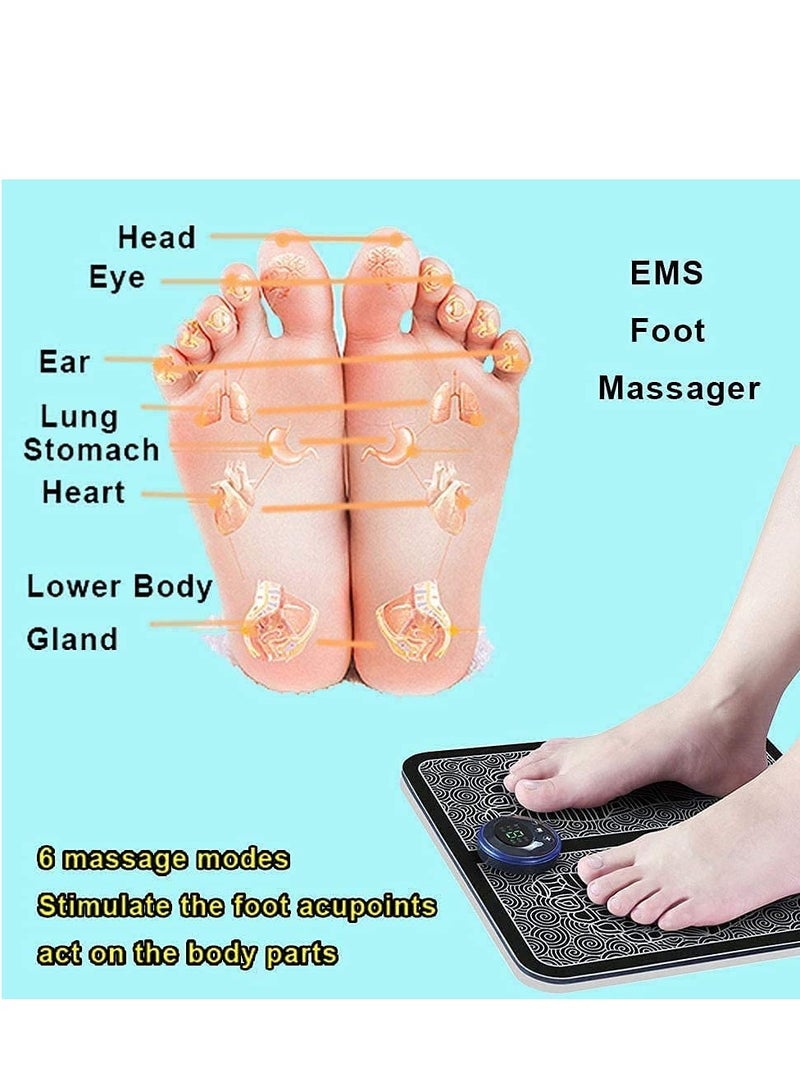 مدلك القدم لإعادة تشكيل الساقين حصيرة محمولة لتحفيز الساقين عميق للعجن يحسن الدورة الدموية تخفيف الألم سبا هدية منزلية مكتبية (نمط بطارية) - Image 3