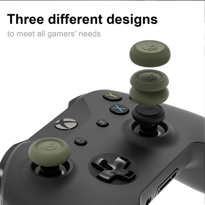 Skull & Co. Skin, CQC and FPS Thumb Grips Joystick Cap Analog Stick Cover for Xbox Controller and ROG Xbox Ally- Black, Set of 6 - Image 3