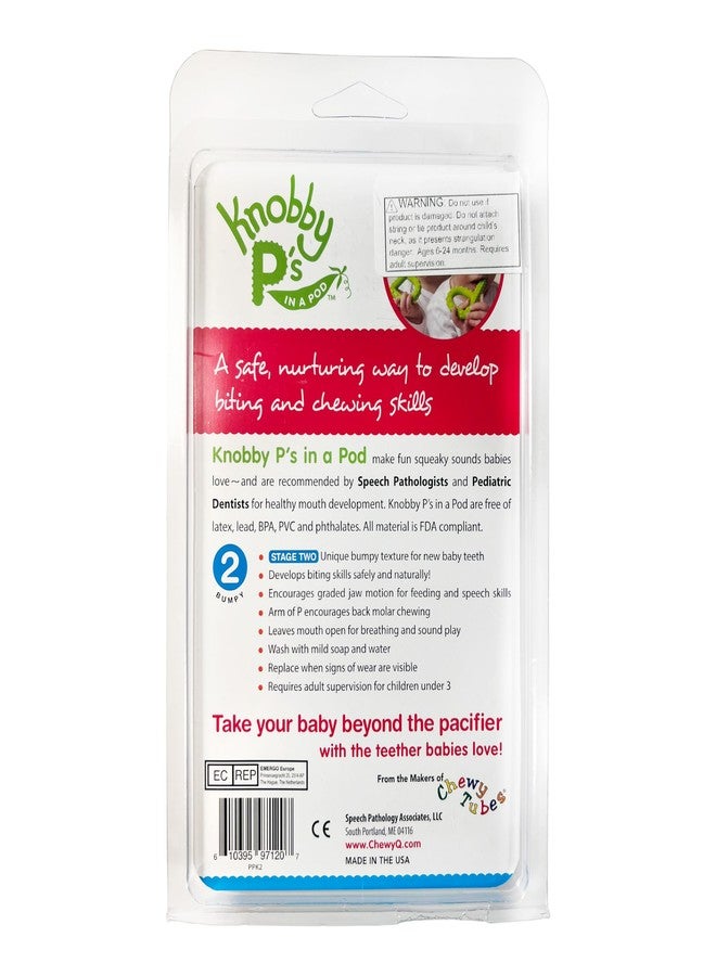 Chewy Tubes أنابيب مضغ مع كرات بارزة في علبة - 2 كرات بارزة خضراء لممارسة الفم الحسية - Image 2