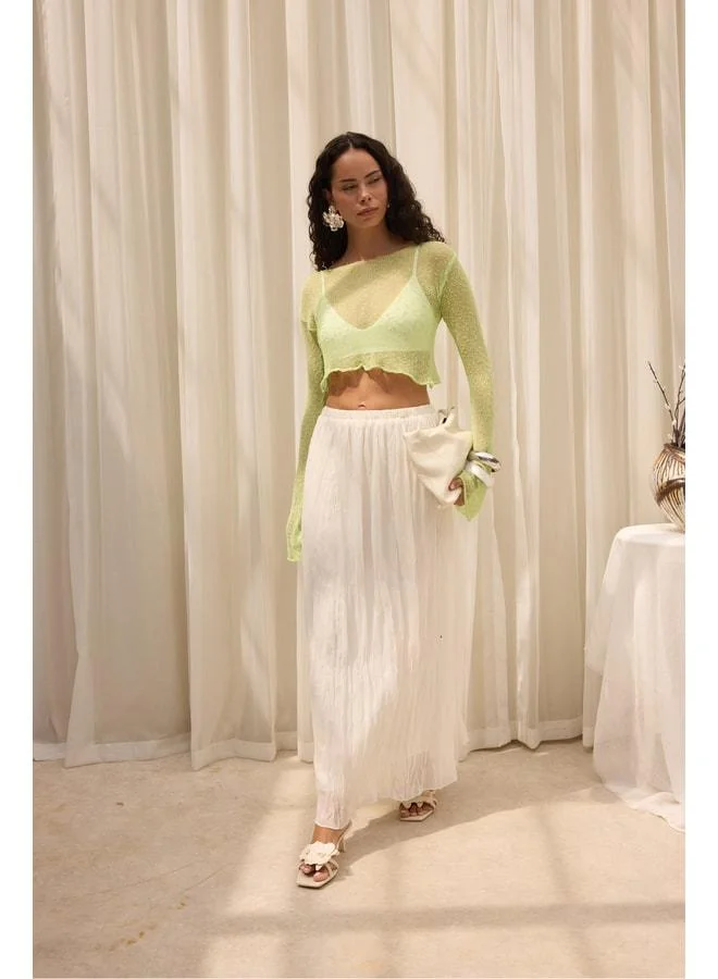 Bohemai  Yenka Basic Thin Green Knit Crop for Women | Best Price UAE