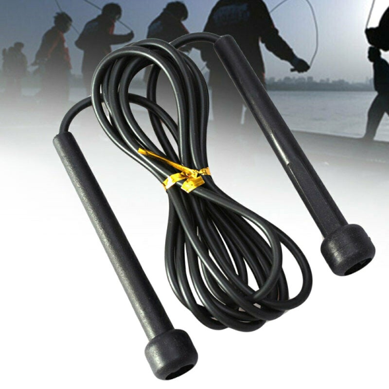 Speed Jump Rope: Black Lightweight Attractive Design - Flexible Plastic Tubing High Durability Handles for Adults and Children - Image 5