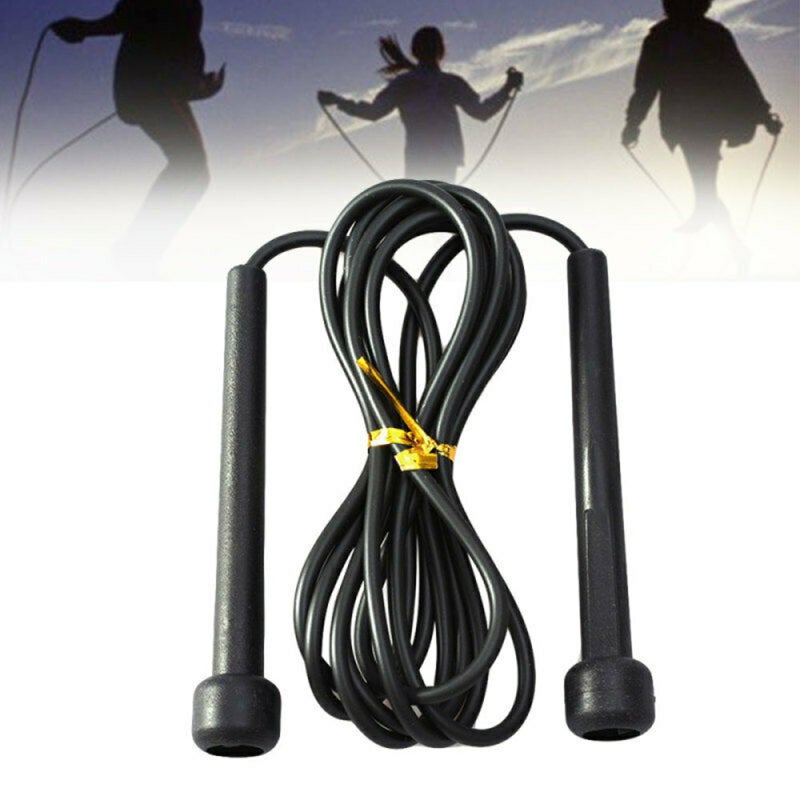 Speed Jump Rope: Black Lightweight Attractive Design - Flexible Plastic Tubing High Durability Handles for Adults and Children - Image 4