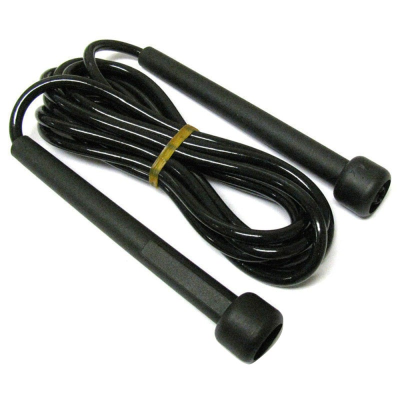 Speed Jump Rope: Black Lightweight Attractive Design - Flexible Plastic Tubing High Durability Handles for Adults and Children - Image 1