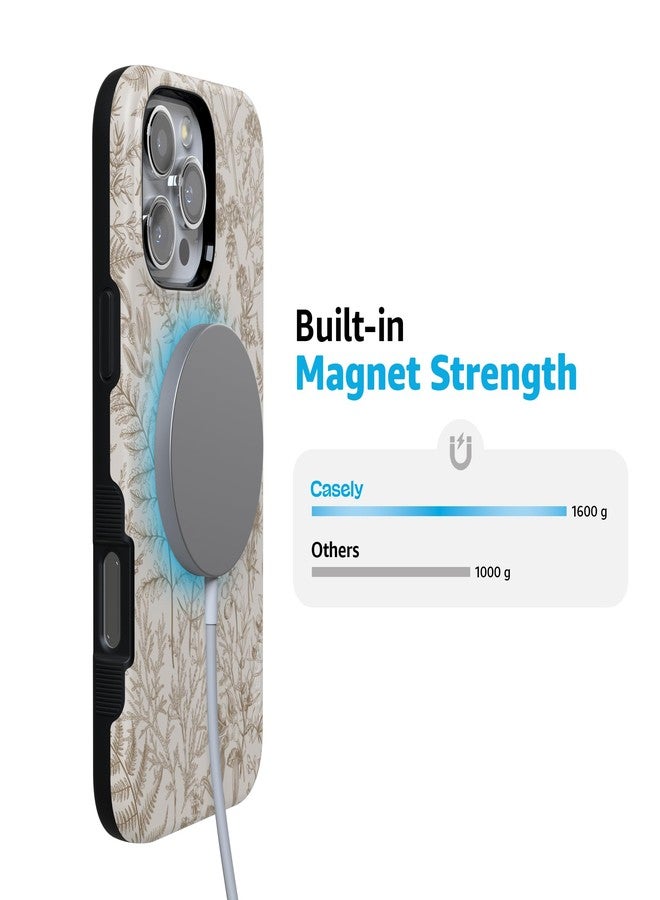 Casely iPhone 16 Pro Case | Beige Garden | Neutral Floral | Ultra-Protective Bold Case Design | Compatible with MagSafe - Image 3