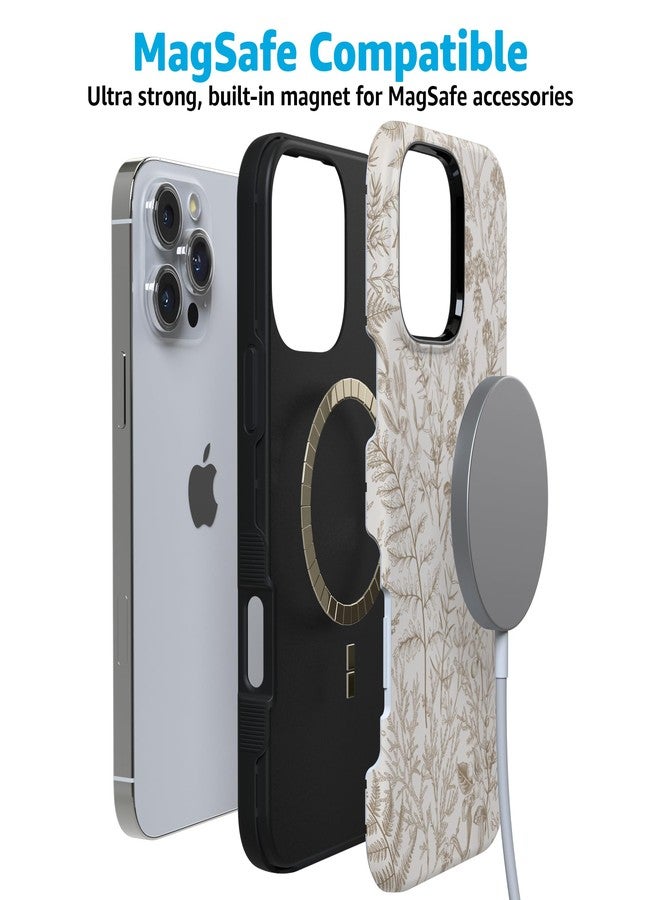 Casely iPhone 16 Pro Case | Beige Garden | Neutral Floral | Ultra-Protective Bold Case Design | Compatible with MagSafe - Image 4
