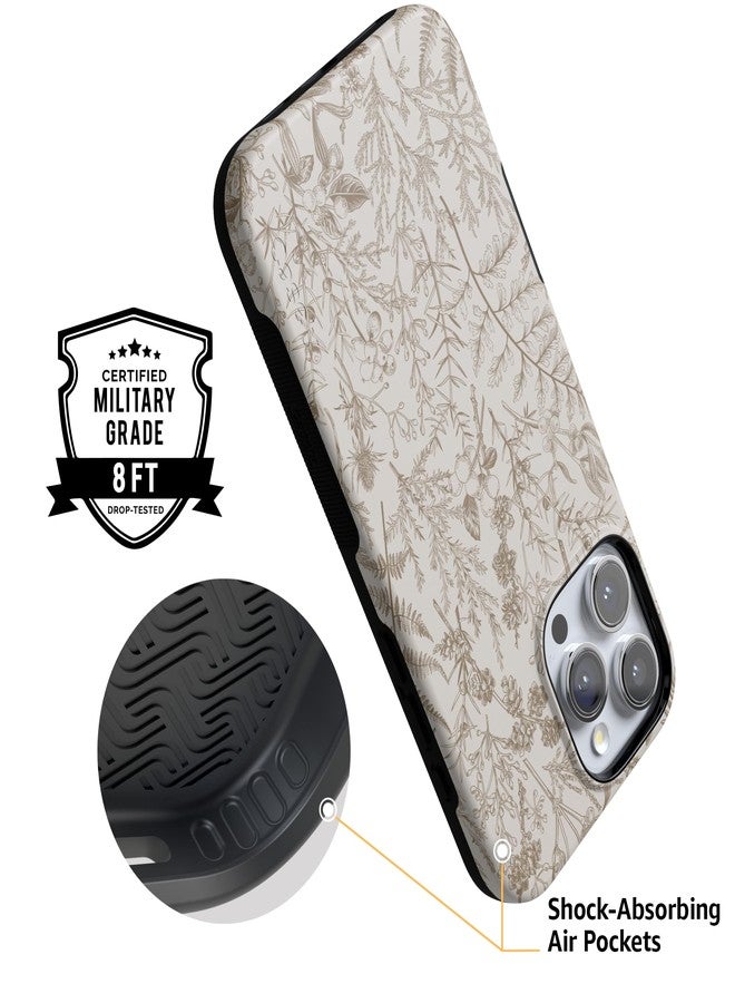 Casely iPhone 16 Pro Case | Beige Garden | Neutral Floral | Ultra-Protective Bold Case Design | Compatible with MagSafe - Image 5
