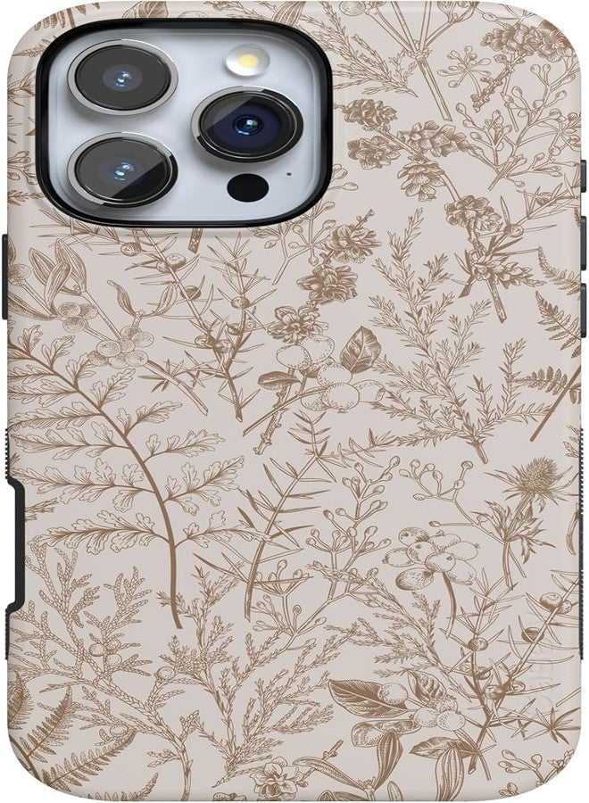 Casely iPhone 16 Pro Case | Beige Garden | Neutral Floral | Ultra-Protective Bold Case Design | Compatible with MagSafe - Image 1