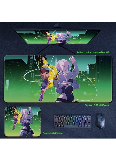 Cyberpunk Edge Walker Mouse Pad Computer Desktop Pad Lucy Edge Runner Cyberpunk 2077 Surrounding-Color:300x250x4mm-Pattern:Edge Walker 015
