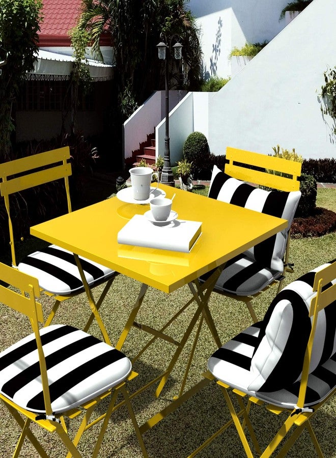 LVTXIII Outdoor Chair Cushions Set of 4, Patio Seat Cushions D16xW17 Inch with Ties for Patio Furniture Chairs Home Garden Use, Cabana Black - Image 4