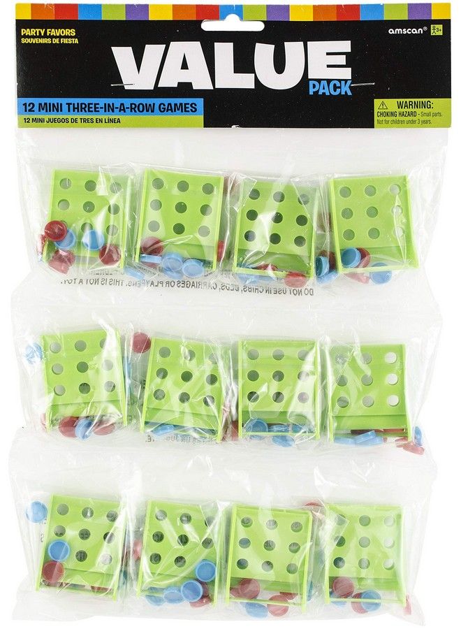 Amscan Threeinarow Game Mini, Pack Of 12, Multicolor - Image 1