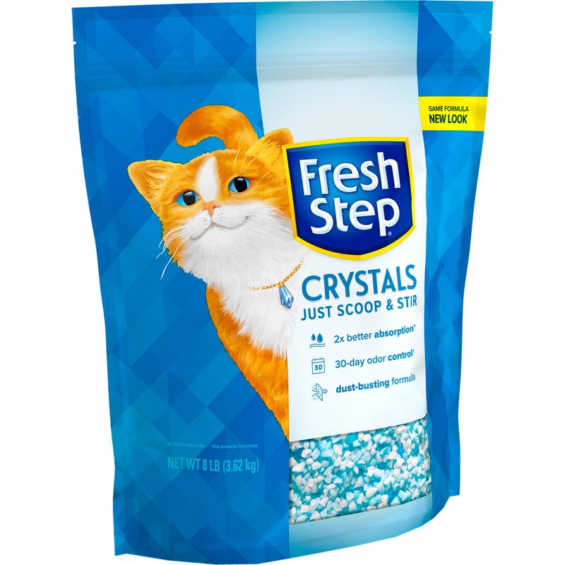 Fresh Step Crystals, Premium Cat Litter, Scented, 8 Pounds, Pack of 2 (Package May Vary) - Image 5
