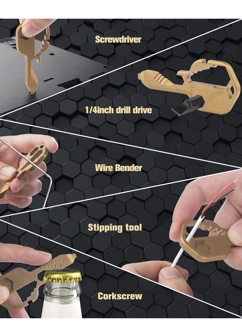 Excefore - Multifunction Tool, Keychain Multitool, 24 in 1 Key Tool, Portable Key Shaped Pocket Tools, Hand Tools Repair Gadgets Ruler, Bottle Opener, Drill Drive, Screwdriver, Hex Wrench - Image 1