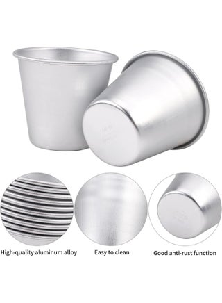 10 Pack Pudding Mould,Aluminum Baking Cups Cake Mold Nonstick Egg Tart Moulds Panna Cotta Mould Individual Dariole Moulds Muffin Tins Mini Cupcake Mould Ideal for Kitchen DIY - view 5