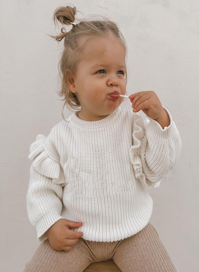 MERSARIPHY Infant Baby Girl Sweater Baby Pullover Sweater Toddler Girl Knit Sweatshirt Fall Winter Clothes (Beige, 9-12 Months) - Image 2