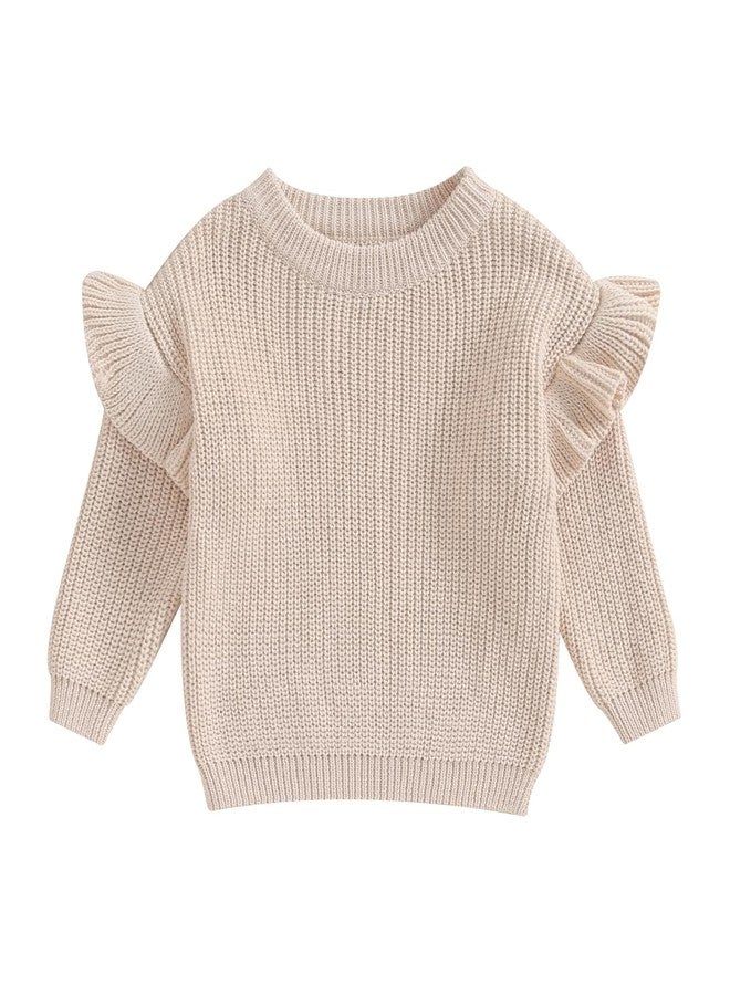 MERSARIPHY Infant Baby Girl Sweater Baby Pullover Sweater Toddler Girl Knit Sweatshirt Fall Winter Clothes (Beige, 9-12 Months) - Image 1