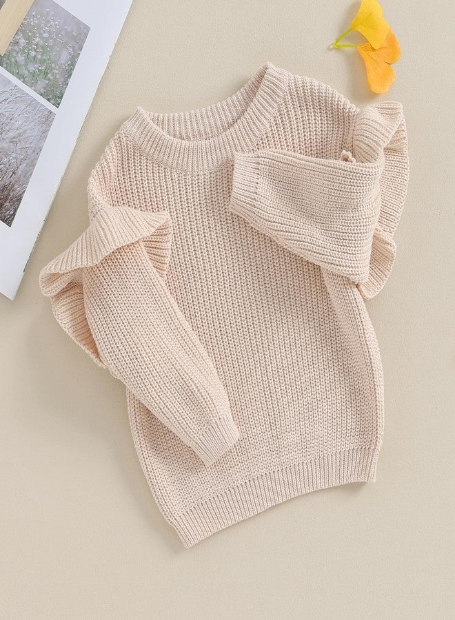 MERSARIPHY Infant Baby Girl Sweater Baby Pullover Sweater Toddler Girl Knit Sweatshirt Fall Winter Clothes (Beige, 9-12 Months) - Image 4