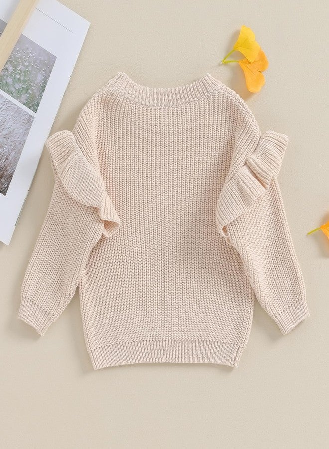 MERSARIPHY Infant Baby Girl Sweater Baby Pullover Sweater Toddler Girl Knit Sweatshirt Fall Winter Clothes (Beige, 9-12 Months) - Image 5