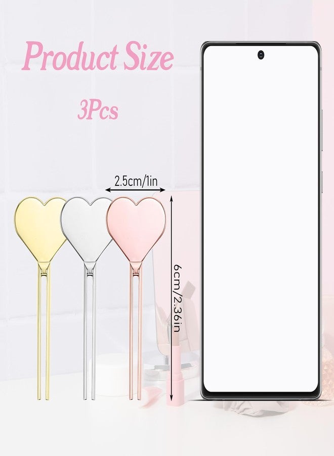 Yolev 3 Pcs Metal Manual Toothpaste Squeezer Heart Metal Tube Squeezer Rolling Key Tube Key Squeezer Hand Cream Key for Bathroom Cosmetic Aids Accessories (Gold, Silver, Rose Gold) - Image 3