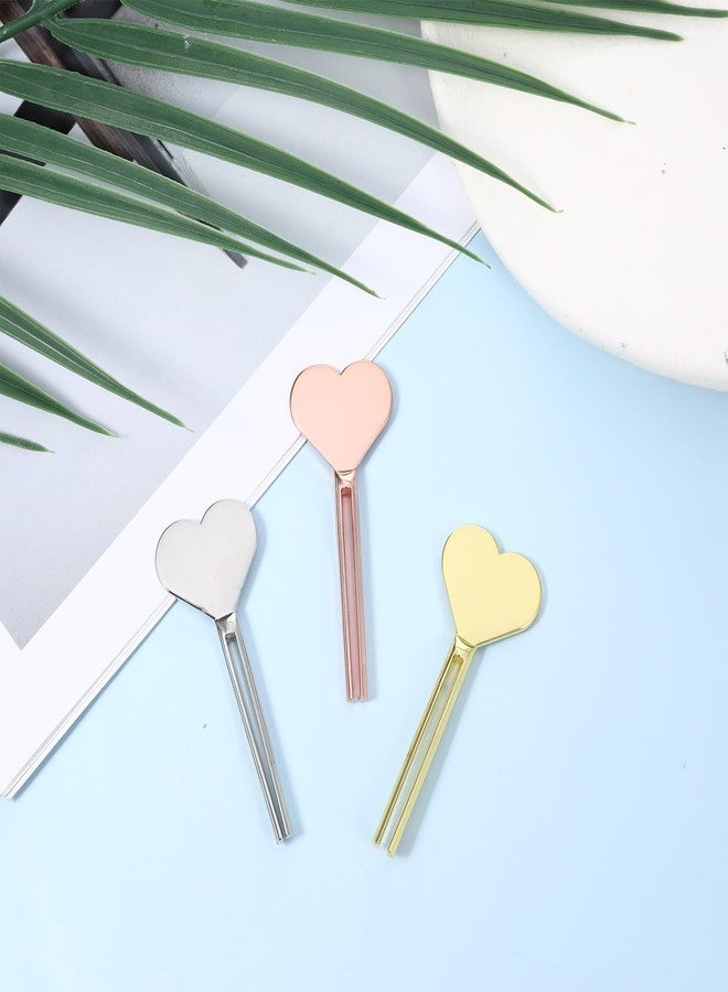 Yolev 3 Pcs Metal Manual Toothpaste Squeezer Heart Metal Tube Squeezer Rolling Key Tube Key Squeezer Hand Cream Key for Bathroom Cosmetic Aids Accessories (Gold, Silver, Rose Gold) - Image 5