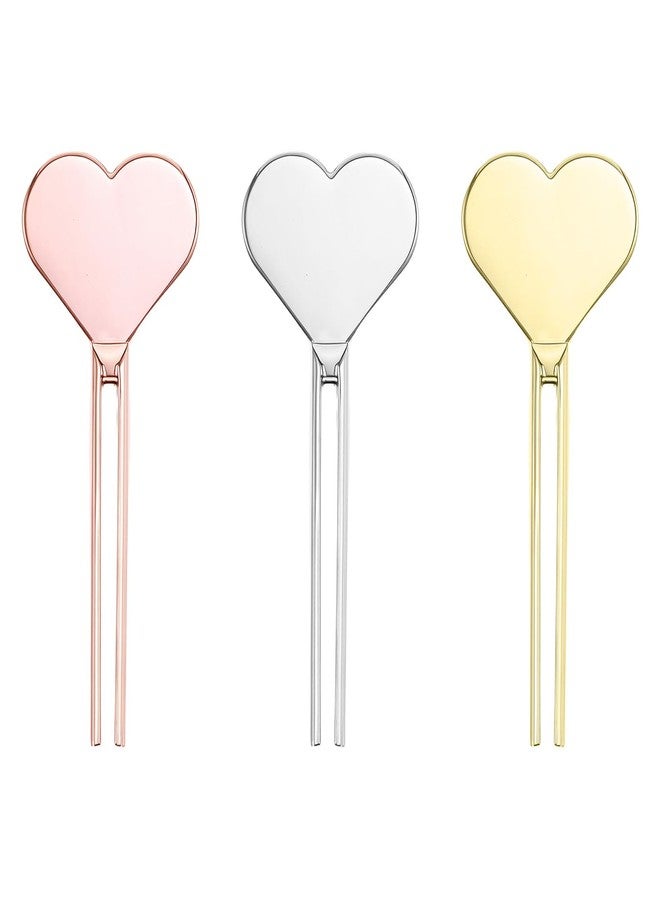 Yolev 3 Pcs Metal Manual Toothpaste Squeezer Heart Metal Tube Squeezer Rolling Key Tube Key Squeezer Hand Cream Key for Bathroom Cosmetic Aids Accessories (Gold, Silver, Rose Gold) - Image 1