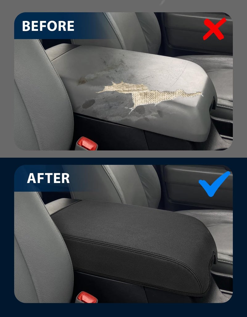 Eaglecover Center Console Cover for Toyota Tundra Accessories 2007-2013 & Toyota Sequoia 2008-2022, Vinyl Leather Car Armrest Protector, Anti-Scratch, Black - Image 5