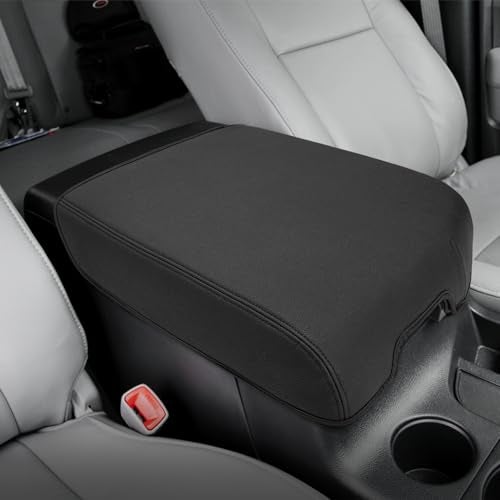 Eaglecover Center Console Cover for Toyota Tundra Accessories 2007-2013 & Toyota Sequoia 2008-2022, Vinyl Leather Car Armrest Protector, Anti-Scratch, Black - Image 1