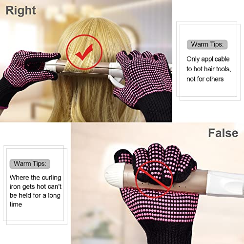 IKOCO Heat Gloves for Hair Styling, 2Pcs Heat Resistant Gloves with Silicone Mat Pouch for Curling Iron, Flat Iron, Straightener, Hot Hair Tools - Image 5