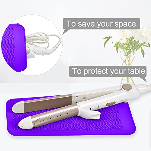 IKOCO Heat Gloves for Hair Styling, 2Pcs Heat Resistant Gloves with Silicone Mat Pouch for Curling Iron, Flat Iron, Straightener, Hot Hair Tools - Image 3