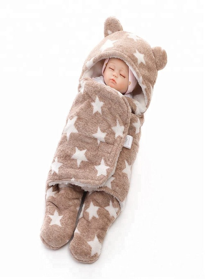 First Kick Baby Blankets New Born Combo Pack of Wearable Blanket and Star Wrapper Durable Fleece Polyester for Baby Boys and Baby Girls Pack of 2 Beige - Image 2