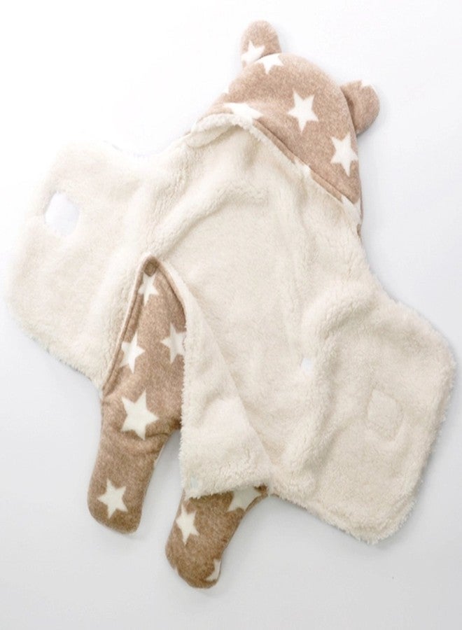 First Kick Baby Blankets New Born Combo Pack of Wearable Blanket and Star Wrapper Durable Fleece Polyester for Baby Boys and Baby Girls Pack of 2 Beige - Image 3