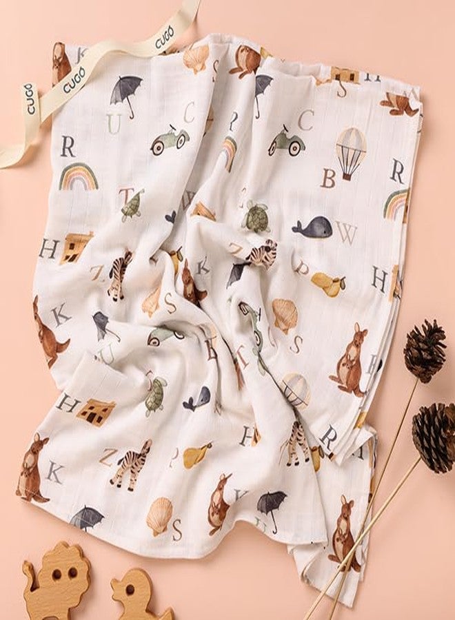 Cugo Baby Swaddle Blanket (Alphabet) - Soft, Cozy & Secure for Newborns | Baby Blanket | Baby Quilt - Image 2