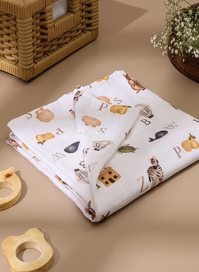 Cugo Baby Swaddle Blanket (Alphabet) - Soft, Cozy & Secure for Newborns | Baby Blanket | Baby Quilt - Image 1