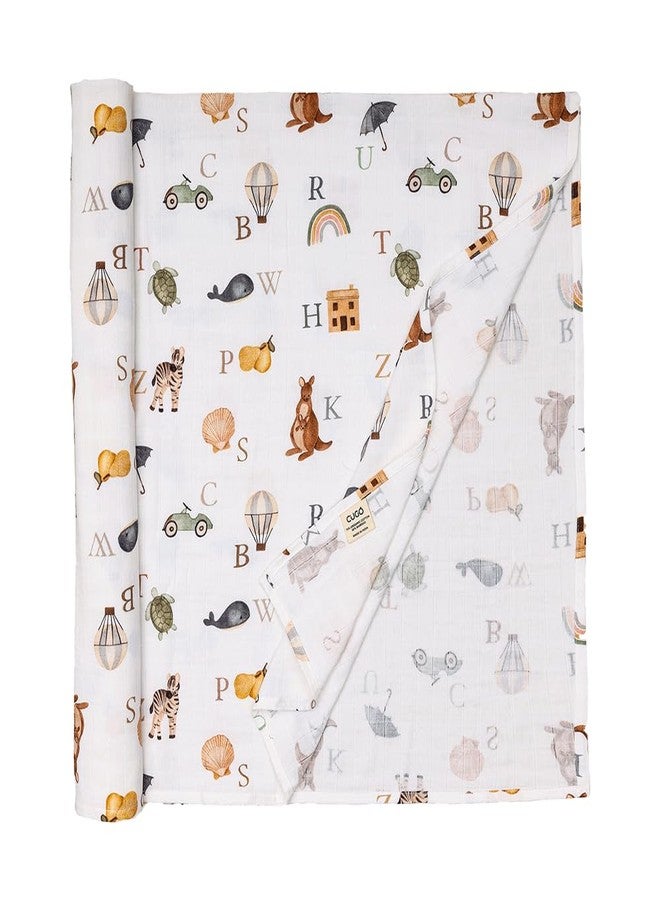 Cugo Baby Swaddle Blanket (Alphabet) - Soft, Cozy & Secure for Newborns | Baby Blanket | Baby Quilt - Image 4