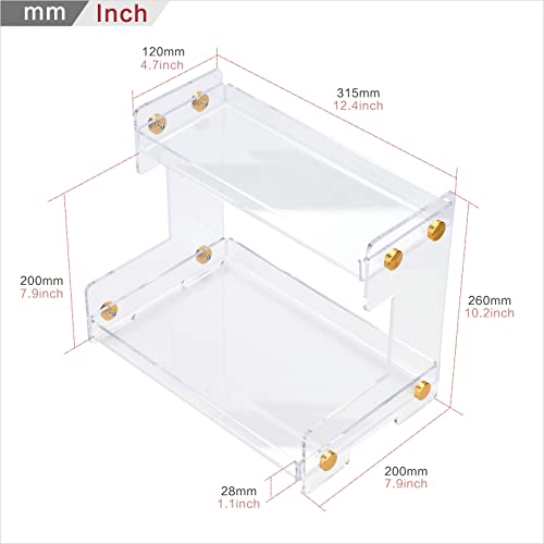 FFK Bathroom Organizer Countertop 2-Tier Storage：Bathroom Counter Organizer Acrylic Standing Holder Cosmetic Storage Perfume Shelf for Bathroom Bedroom Dressing Table1 - Image 2