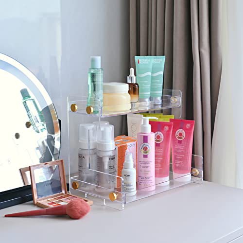FFK Bathroom Organizer Countertop 2-Tier Storage：Bathroom Counter Organizer Acrylic Standing Holder Cosmetic Storage Perfume Shelf for Bathroom Bedroom Dressing Table1 - Image 5