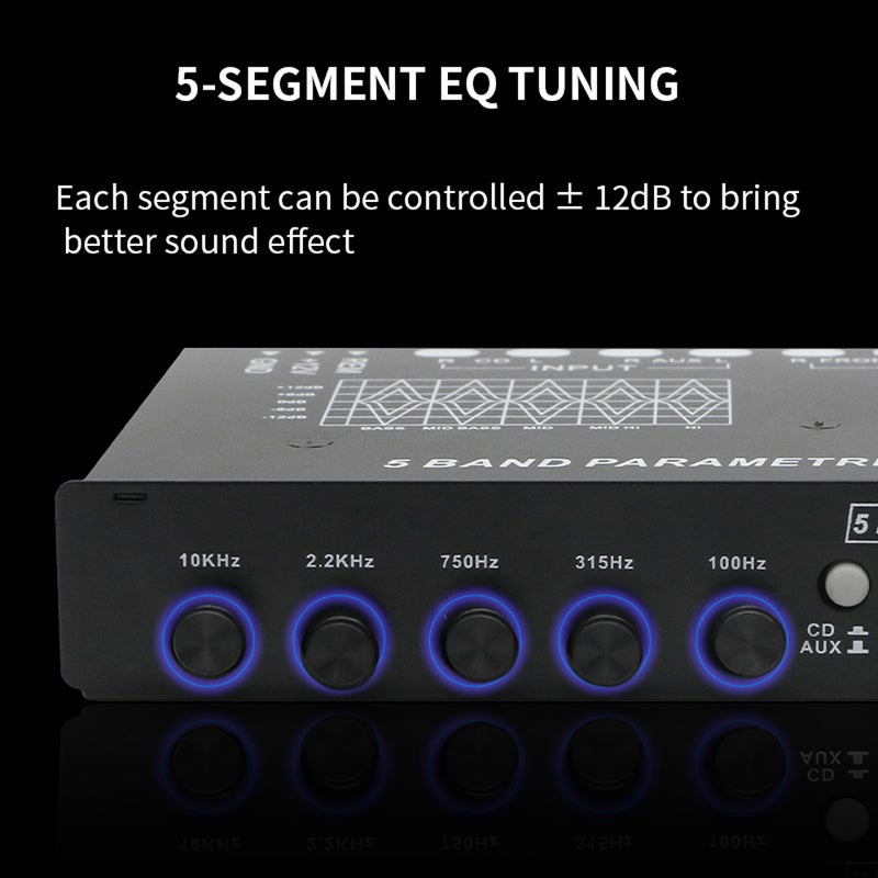 Professional 5 Band Car Equalizer Multifunctional Car Audio EQ Tuning Crossover Amplifier Parametric Equalizer Car Audio Equalizer - Image 3