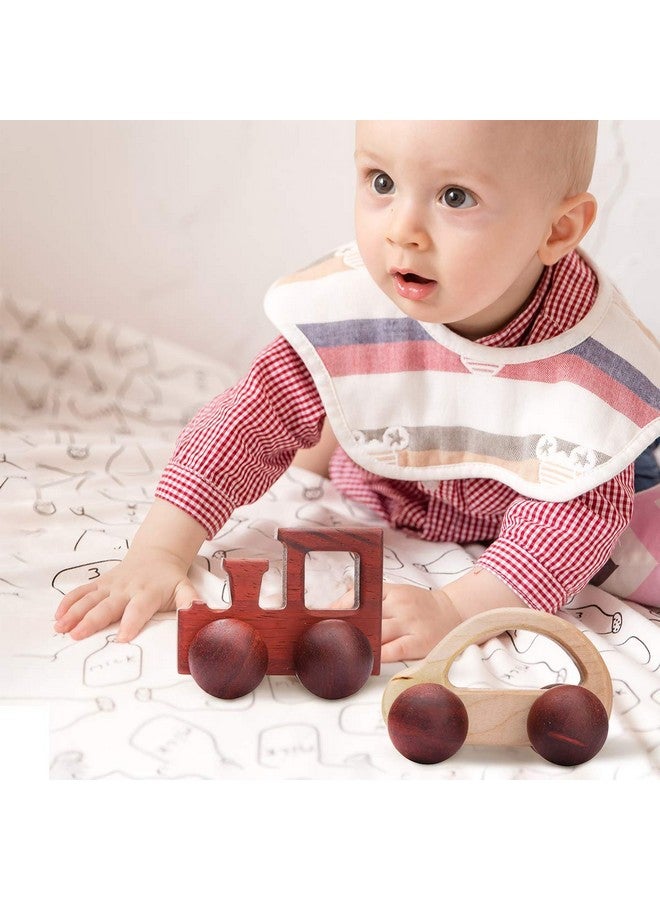 بروميس بيبي قطعتان من خشخيشة خشبية عضوية مصنوعة من الخشب الطبيعي، ألعاب تعليمية من مونتيسوري، مستوحاة من الأطفال حديثي الولادة، هدية استحمام مثالية - Image 2