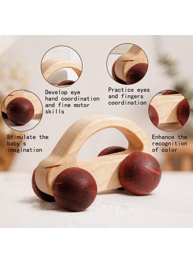 بروميس بيبي قطعتان من خشخيشة خشبية عضوية مصنوعة من الخشب الطبيعي، ألعاب تعليمية من مونتيسوري، مستوحاة من الأطفال حديثي الولادة، هدية استحمام مثالية - Image 3