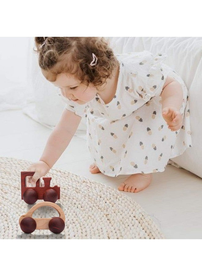 بروميس بيبي قطعتان من خشخيشة خشبية عضوية مصنوعة من الخشب الطبيعي، ألعاب تعليمية من مونتيسوري، مستوحاة من الأطفال حديثي الولادة، هدية استحمام مثالية - Image 4