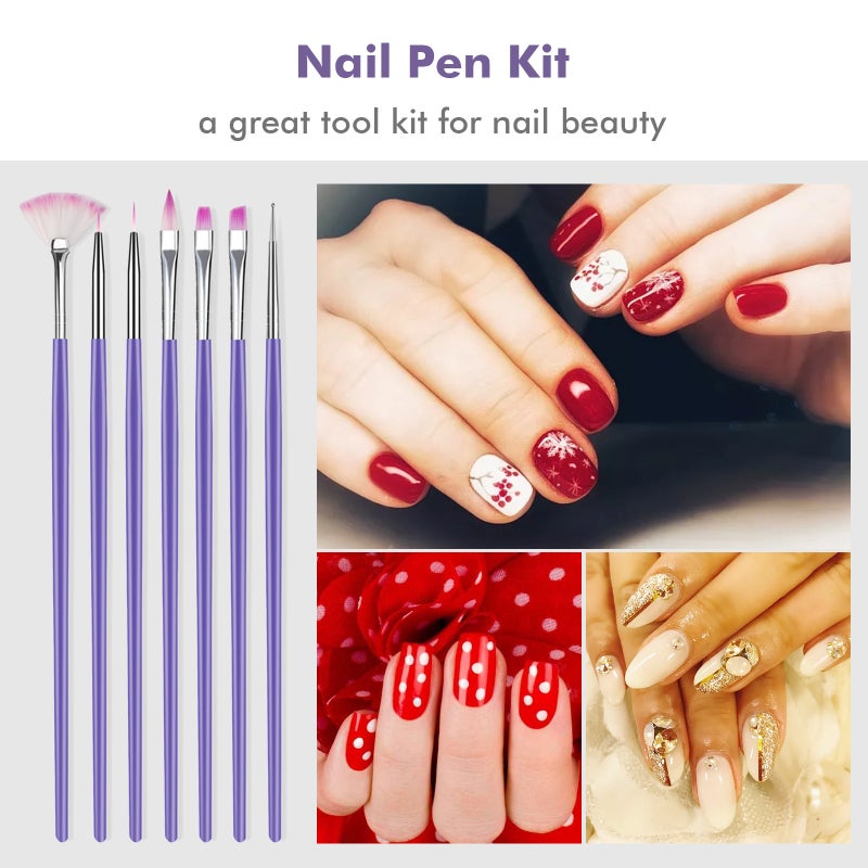 Nail Tool Kit Nail Pens Nail Painting Brushes Nail Dotting Pen Nail Decorations Nail File Color Rhinestones Nail Foil Flakes Manicure Tools for Nails Beauty - Image 2
