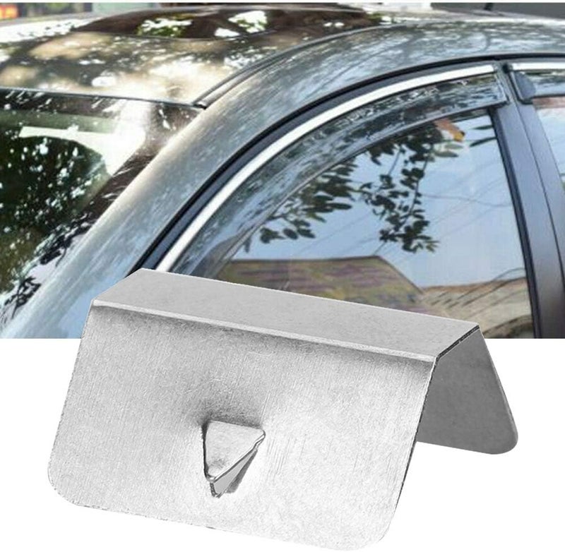 Suuonee Wind Deflector Clips, Universal Car Stainless Steel Wind Rain Deflector Channel Fixing Retaining Clips Set(8pcs) - Image 4