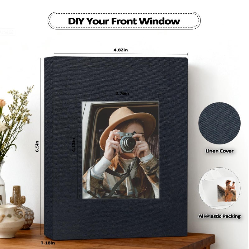 Popotop 2 Pack Photo Album 4x6 Pictures, Small Linen Slip-in Photo Albums Book for 80 Photos with 40 Pockets, Birthday Gifts for Women Mom Family Baby - Image 4