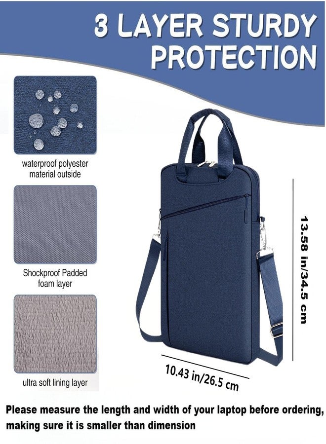 MicaYoung Laptop Case Shoulder Sleeve Bag Compatible with 14 inch MacBook Pro M4 M3 M2 M1(2024-2021)/13.6" MacBook air M4 M3 M2, Chromebook Notebook Portable Carrying Messenger Computer Bag, Navy Blue - Image 4