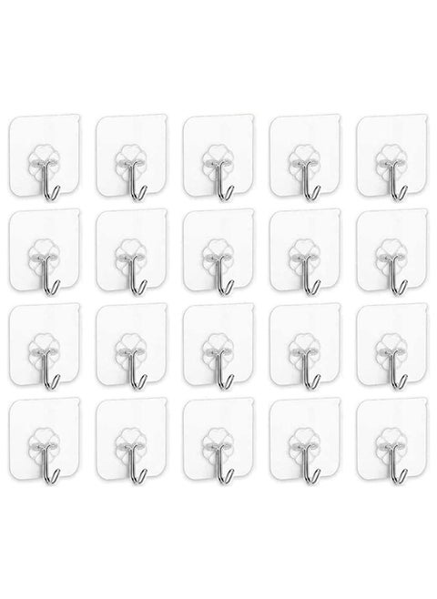 20Piece  Heavy Duty Wall Hooks Transparent 6cm