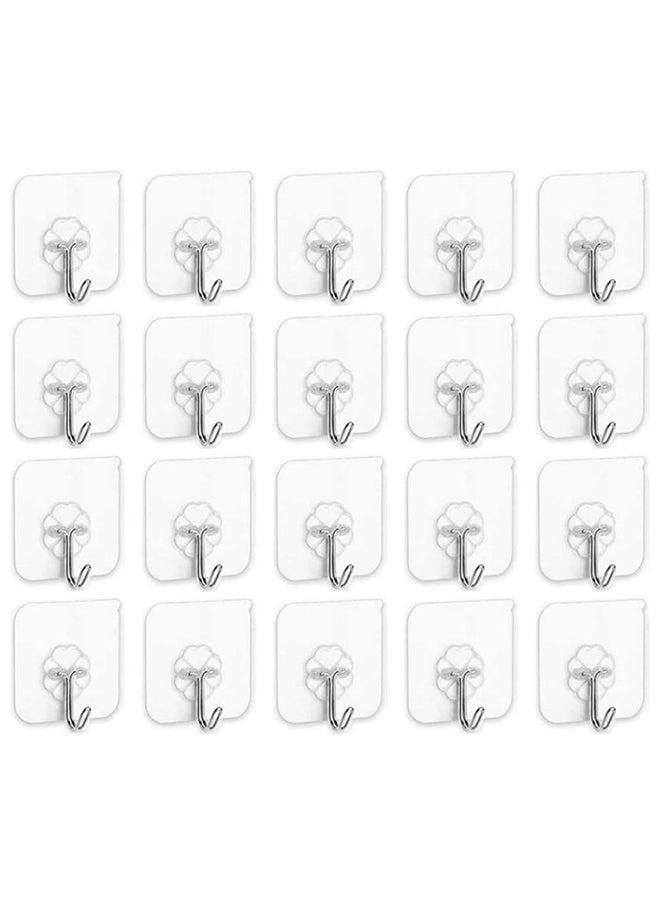 SKY-TOUCH 20Piece  Heavy Duty Wall Hooks Transparent 6cm  - Image 1