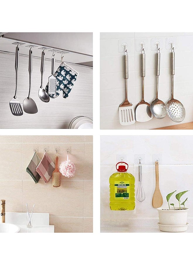 SKY-TOUCH 20Piece  Heavy Duty Wall Hooks Transparent 6cm  - Image 3
