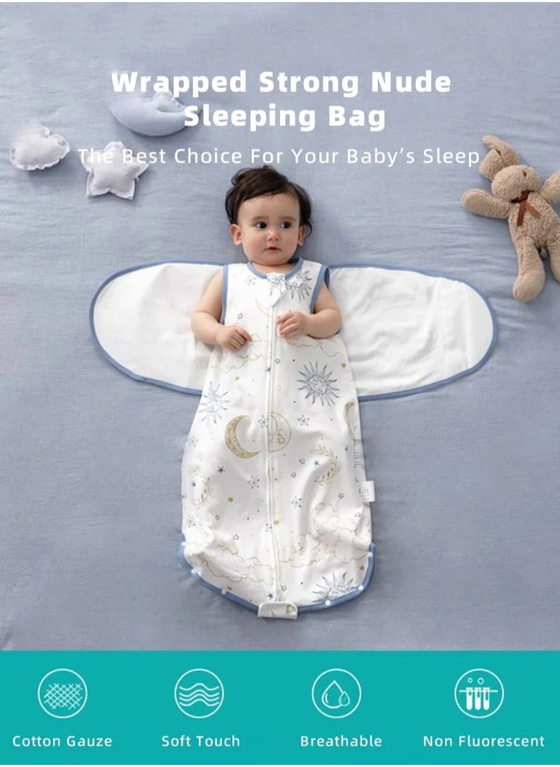 DOOKOO 5 PCS Newborn Sleepsack Swaddle Blanket Baby Swaddling Wrap Infant Babies Sleeping Bag with Hat and Anti-grasping Gloves for Boy Girl Soft Cotton Sleep Sack,S  - Image 2