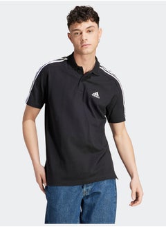 Adidas Essentials Piqué Embroidered Small Logo 3-Stripes Polo Shirt  - Image 1